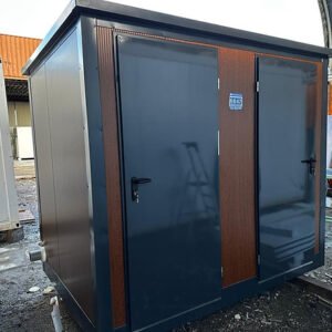 Contenedor Sanitario 2 Cabinas (243 × 174 × 246 cm) – Doble WC Autónomo para Obras y Eventos