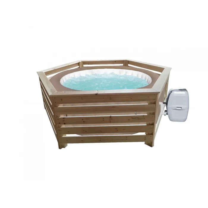 Revestimiento hexagonal de madera Habrita Foresta HAB 2722 BN para spas y piscinas hinchables 2,77×2,21×0,71m