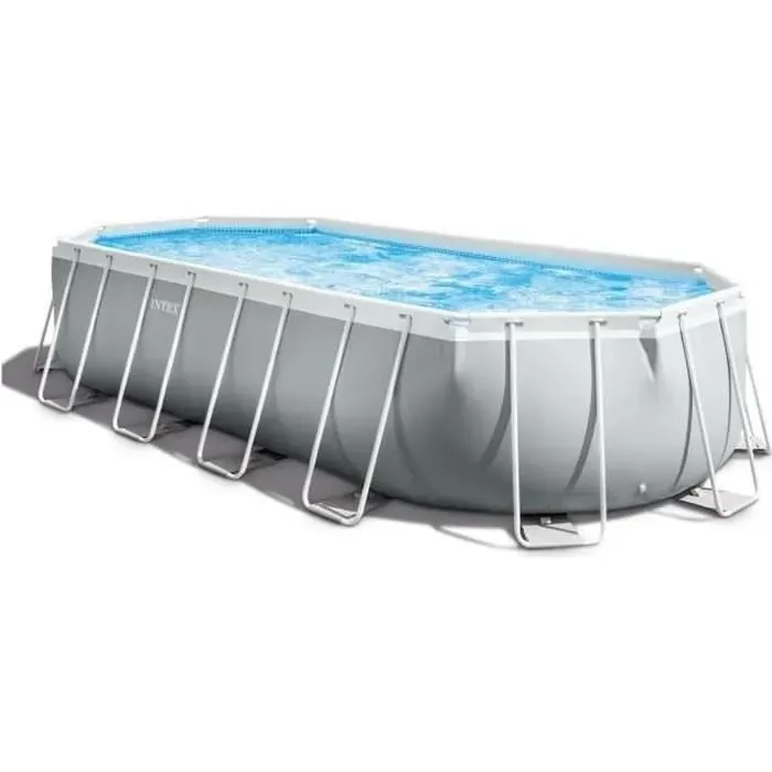 Kit de piscina tubular desmontable Intex Ultra XTR – 732 x 132 cm – Redonda (filtro de arena, cubierta, alfombrilla para el suelo, escalera) – 26340GN